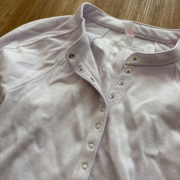 Free People Movement Long Sleeve Front Button Henley Pink Purple NWT Size S - Picture 4 of 10